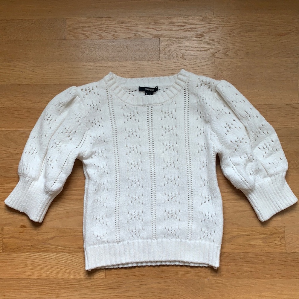 Balloon Sleeve cropped sweater